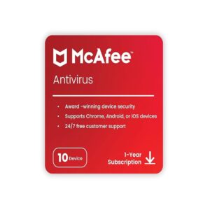 McAfee AntiVirus Protection | 10 PC | 2024