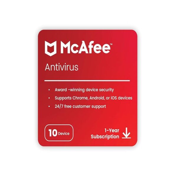 McAfee AntiVirus Protection | 10 PC | 2024